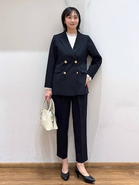 「GLOBAL WORK（グローバルワーク）のスペ軽3ROOM2WAYショルダー/234508（ショルダーバッグ、ホワイト系）」を使った、mahokurumaさん（レディース）の春コーディネート