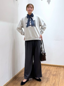 「GLOBAL WORK（グローバルワーク）のアイテム（バレエシューズ）」を使った、mahokurumaさん（レディース・172cm）の秋コーディネート