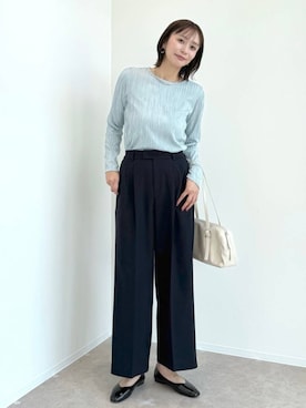 「GLOBAL WORK（グローバルワーク）のらくっション撥水フィットパンプス/135895（パンプス、ブラック系）」を使った、mahokurumaさん（レディース）の春コーディネート