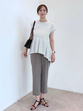 「GLOBAL WORK（グローバルワーク）のステンレスアソートサイズチョーカー/325801（ネックレス、シルバー系）」を使った、mahokurumaさん（レディース）の夏コーディネート