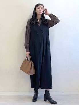 「アイテム（つなぎ/オールインワン）」を使った、mahokurumaさん（レディース・172cm・30代）の夏コーディネート