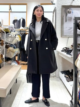 「アイテム（チェスターコート）」を使った、mahokurumaさん（レディース・172cm）の秋コーディネート