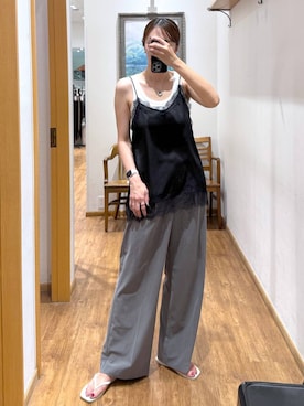 「GLOBAL WORK（グローバルワーク）のステンレスシンプルチェーンネックレス/611943（ネックレス、シルバー系）」を使った、mahokurumaさん（レディース）の夏コーディネート