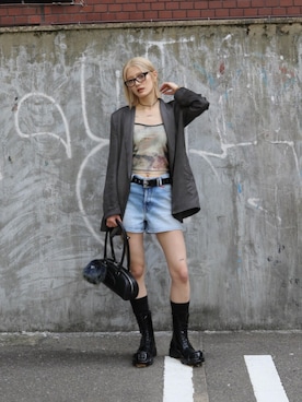 「アイテム（チャーム）」を使った、Mizukiさん（レディース・166cm）の夏コーディネート