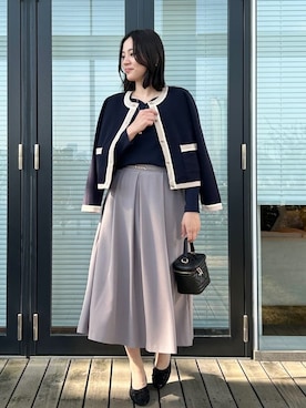 「couture brooch（クチュールブローチ）のアイテム」を使った、SHINOさん（レディース・164cm）の冬コーディネート