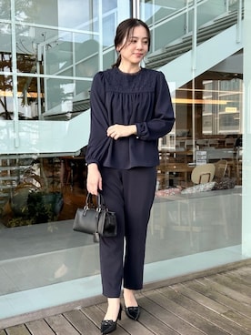 「couture brooch（クチュールブローチ）のアイテム」を使った、SHINOさん（レディース・164cm）の冬コーディネート