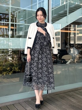 「couture brooch（クチュールブローチ）のアイテム」を使った、SHINOさん（レディース・164cm）の冬コーディネート