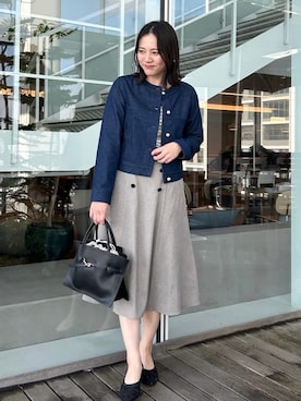 「couture brooch（クチュールブローチ）のアイテム」を使った、SHINOさん（レディース・164cm）の春コーディネート