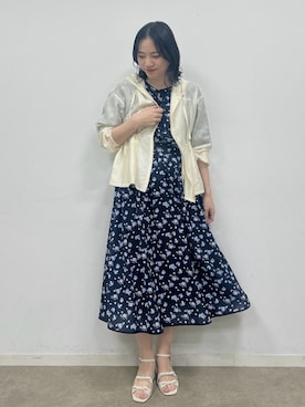 「couture brooch（クチュールブローチ）の【洗える】愛されシアーマンパ（ブルゾン、ホワイト系）」を使った、SHINOさん（レディース・164cm）の春コーディネート