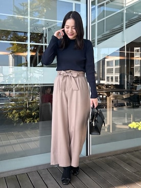 「couture brooch（クチュールブローチ）のアイテム」を使った、SHINOさん（レディース・164cm）の冬コーディネート