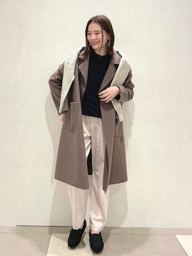 「ママファッション」｜「アイテム（チェスターコート）」を使った、SHINOさん（レディース・165cm）の秋コーディネート
