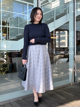 「couture brooch（クチュールブローチ）のアイテム」を使った、SHINOさん（レディース・164cm）の冬コーディネート