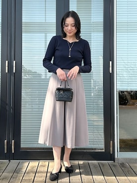 「couture brooch（クチュールブローチ）のアイテム」を使った、SHINOさん（レディース・164cm）の冬コーディネート