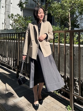 「couture brooch（クチュールブローチ）のアイテム」を使った、SHINOさん（レディース・164cm）の春コーディネート