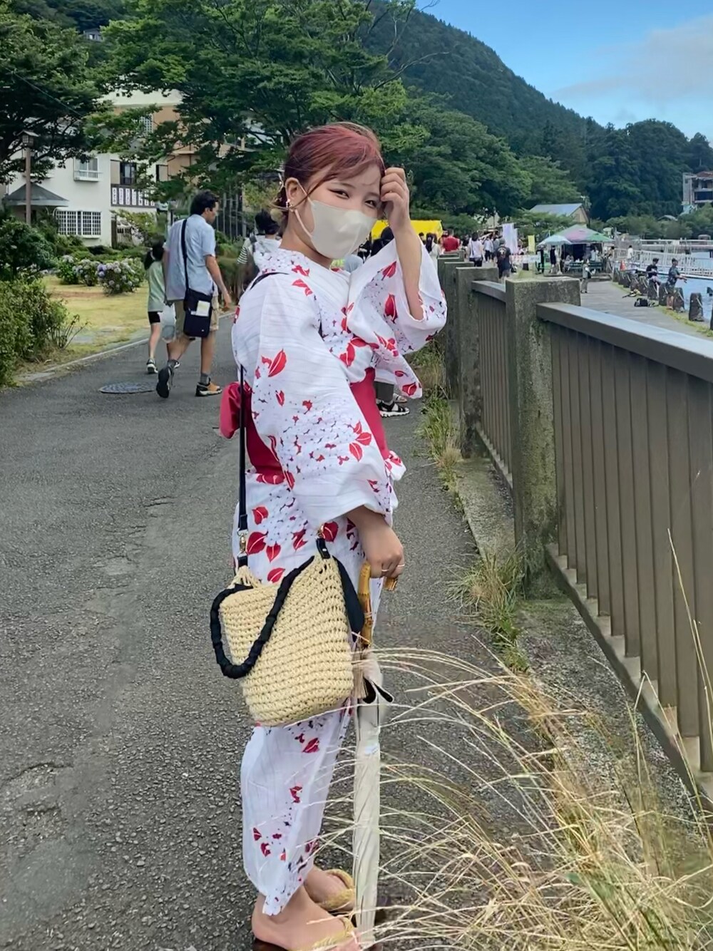 「Ditaのアイテム（和装小物、ベージュ系）」を使った、nanachapiさん（レディース・156cm）の夏コーディネートの1枚目の写真