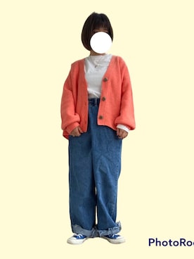 「GU（ジーユー）のアイテム（カーディガン/ボレロ、その他）」を使った、miさん（レディース・151cm）の秋コーディネート