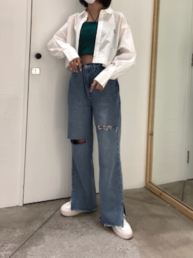 「ごきげんウィーク」｜「アイテム（キャミソール）」を使った、miyuuさん（レディース・155cm）の春コーディネート
