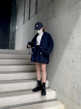 「NUN（エヌユーエヌ）のアイテム」を使った、miyuuさん（レディース・155cm）の春コーディネート