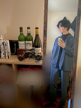 「部屋撮り」｜「アイテム（スウェット）」を使った、Nakiさん（メンズ・175cm）の冬コーディネート