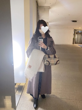 「SNIDEL（スナイデル）のアイテム（チェスターコート）」を使った、mooonさん（レディース・150cm）の冬コーディネート