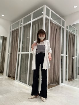 「mystic（ミスティック）のセンターステッチフレアデニム（デニムパンツ）」を使った、mn2312さん（レディース・160cm）の春コーディネート