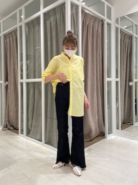 「mystic（ミスティック）のセンターステッチフレアデニム（デニムパンツ）」を使った、mn2312さん（レディース・160cm）の夏コーディネート