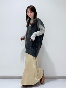 「アイテム（ワンピース）」を使った、さやかさん（レディース・152cm）の秋コーディネート