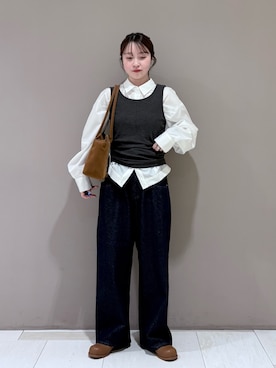 「KBF（ケイビーエフ）のアイテム」を使った、さやかさん（レディース・152cm）の冬コーディネート