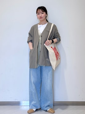 「KBF（ケイビーエフ）のアイテム（ジャケット/アウター）」を使った、さやかさん（レディース・152cm）の春コーディネート