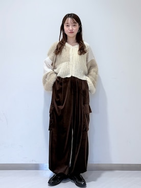 「アイテム（タンクトップ）」を使った、さやかさん（レディース・152cm）の秋コーディネート