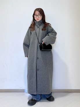 「アイテム（ステンカラーコート）」を使った、さやかさん（レディース・152cm）の秋コーディネート