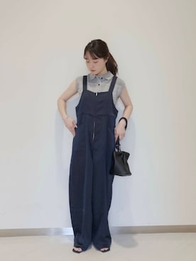 「ラフコーデ」｜「アイテム（オールインワン・サロペット）」を使った、さやかさん（レディース・152cm）の夏コーディネート