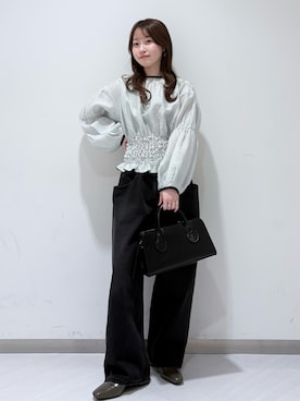 「KBF（ケイビーエフ）のアイテム（バッグ）」を使った、さやかさん（レディース・152cm）の春コーディネート