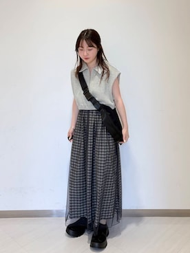「アイテム（スウェット）」を使った、さやかさん（レディース・152cm）の夏コーディネート
