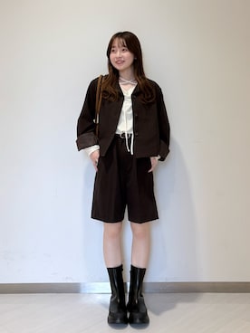 「アイテム（その他アウター）」を使った、さやかさん（レディース・152cm）の秋コーディネート
