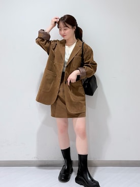 「秋」｜「アイテム（ブーツ）」を使った、さやかさん（レディース・152cm）の秋コーディネート