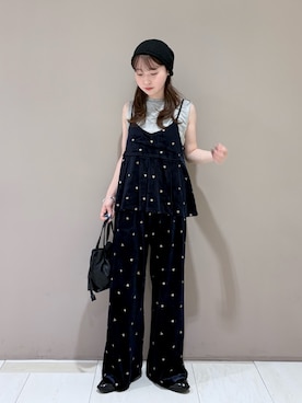 「アイテム（ニットキャップ/ビーニー）」を使った、さやかさん（レディース・152cm）の夏コーディネート