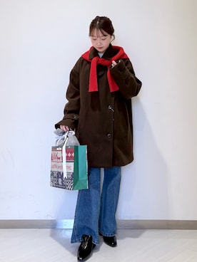 「アイテム（パンプス）」を使った、さやかさん（レディース・152cm）の冬コーディネート