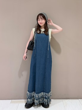 「アイテム（ニットキャップ/ビーニー）」を使った、さやかさん（レディース・152cm）の夏コーディネート