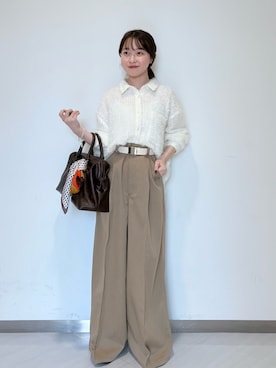 「アイテム（ボストンバッグ）」を使った、さやかさん（レディース・152cm）の夏コーディネート