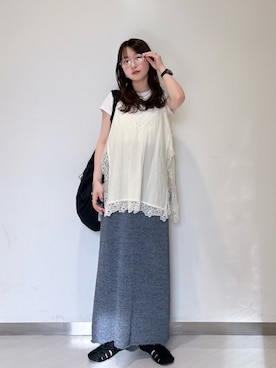 「KBF（ケイビーエフ）のアイテム（シューズ）」を使った、さやかさん（レディース・152cm）の春コーディネート