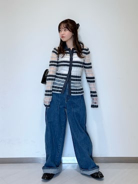 「アイテム（ローファー）」を使った、さやかさん（レディース・152cm）の夏コーディネート