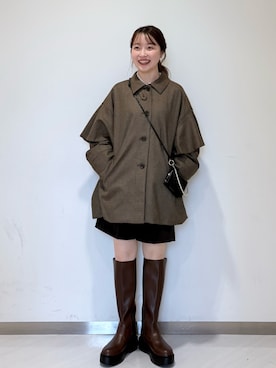「ショートパンツ」｜「アイテム（その他アウター）」を使った、さやかさん（レディース・152cm）の秋コーディネート