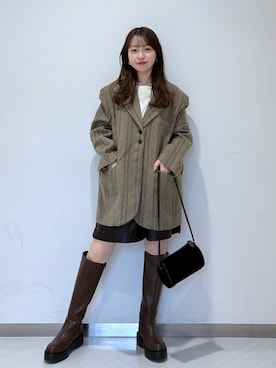 「アイテム（ブーツ）」を使った、さやかさん（レディース・152cm）の秋コーディネート