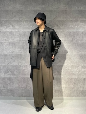 「tk.TAKEO KIKUCHI（ティーケータケオキクチ）のアイテム（ライダースジャケット）」を使った、kyo_t.oさん（メンズ・165cm）の秋コーディネート