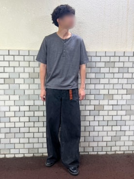 「LIDNM（リドム）のアイテム（デニムパンツ）」を使った、Siyouさん（メンズ・172cm）の夏コーディネート
