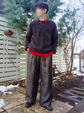 「アイテム（スラックス）」を使った、Siyouさん（メンズ・172cm）の冬コーディネート