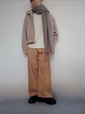 「WYM LIDNM（ウィム バイ リドム）のMILANO RIB HEAVY WEIGHT PO KNIT（ニット/セーター）」を使った、Siyouさん（メンズ・172cm）の冬コーディネート