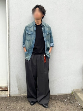 「WYM LIDNM（ウィム バイ リドム）のSilver 925 CROSS-LINK CHAIN NECKLACE（ネックレス、シルバー系）」を使った、Siyouさん（メンズ・172cm）の春コーディネート