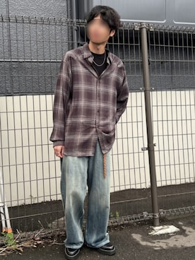 「LIDNM（リドム）のSEMI WIDE HERITAGE DENIM PANTS（デニムパンツ）」を使った、Siyouさん（メンズ・172cm）の秋コーディネート